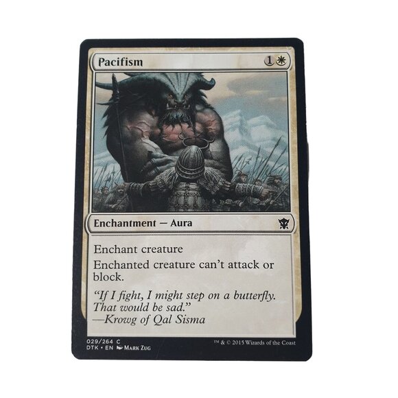 Magic The Gathering Pacifism Enchantment Aura Card DTK Set 29/264 Mark Zug - Picture 2 of 3